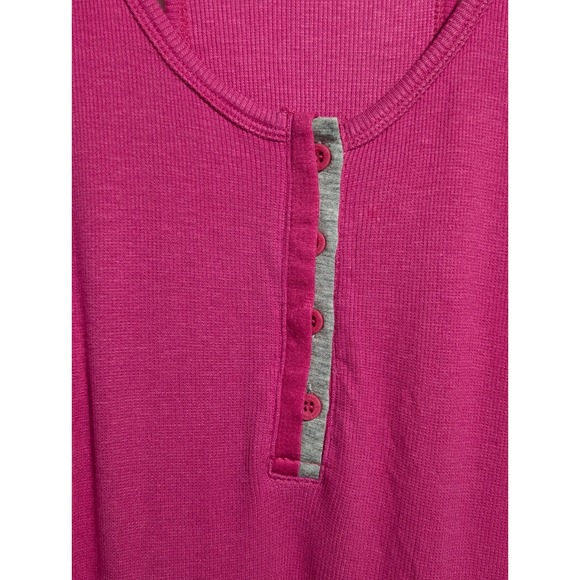 Vera Bradley Henley Tank Top Womens XL Pink NEW Ribbed Racerback Sleeveless - Picture 3 of 7